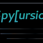 Spycursion logo, black background
